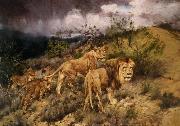 Gyorgy Vastagh A Family of Lions Spain oil painting artist